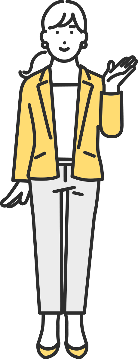 案内する女性のイラスト