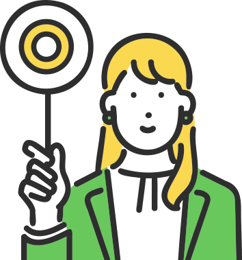 ○を掲げた女性アイコン